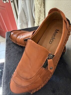 Men's Cognac Slip-On Leather Loafers